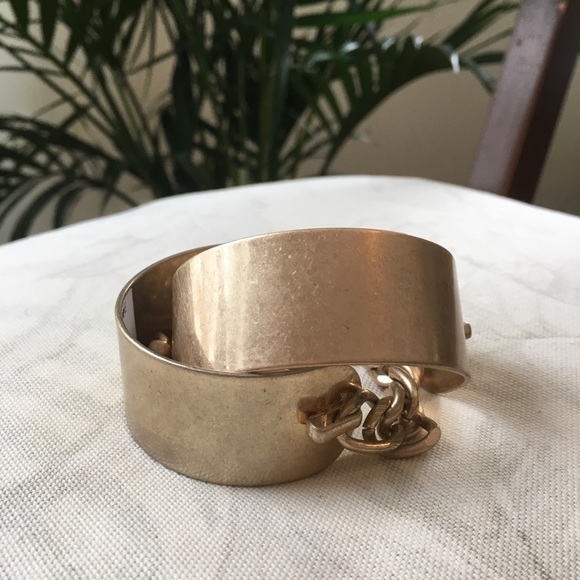 Free People Worn Gold Cuff Bracelet - Picture 8 of 8